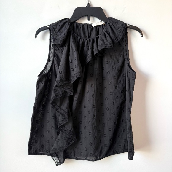 Ulla Johnson Thalia Sleeveless Ruffle Top Black Noir 6 - Picture 4 of 9